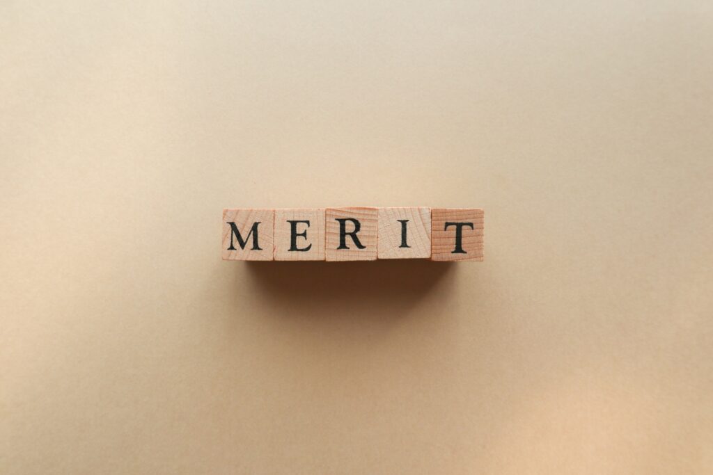 メリットmeritの文字ブロック